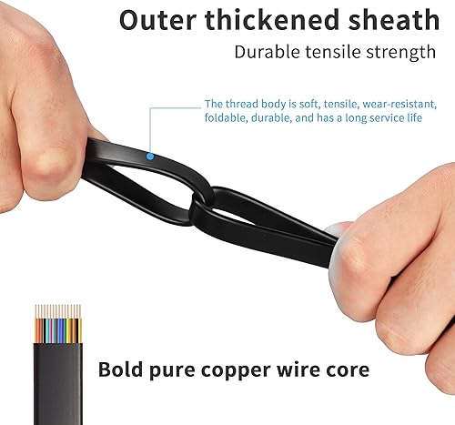 Miniatura 3 de YACSEJAO 16Pin OBD2 macho a hembra Cable de extensión 3FT OBD II Cinta plana Adaptador de diagnóstico de coche con conectores en ángulo