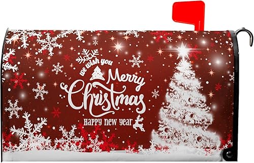 Miniatura 175 de Winter Cardinal Birds - Funda magnética para buzón, tamaño estándar de 25.5 x 21 pulgadas, diseño de pájaros rojos navideños para buzón