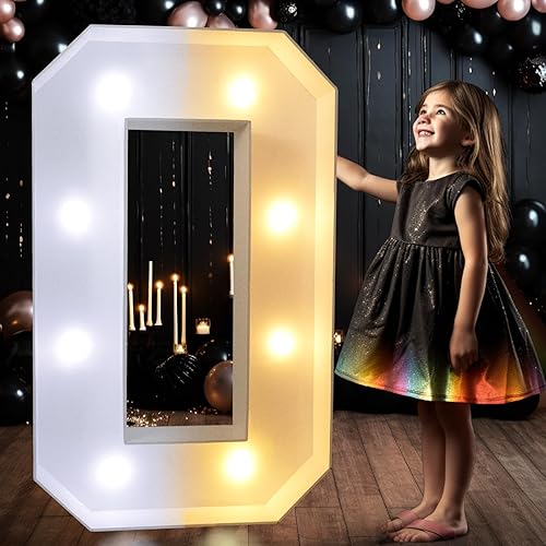 Pooqla Números iluminados de marquesina de 3 pies, números de marquesina iluminados gigantes, números de mosaico para globos para decoración de