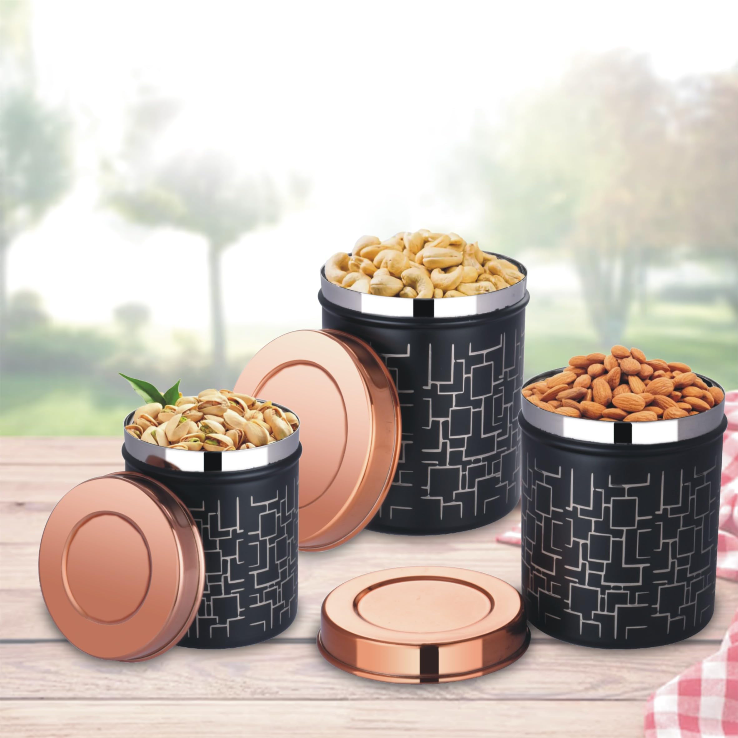 Buy DARAZ Stainless Steel Airtight Storage Canister Set for Buy DARAZ Stainless Steel Airtight Storage Canister Set for