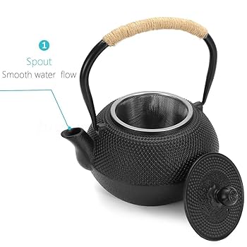 Amazon｜Jufjsfy 1.2L和風のアイロン茶瓶ケトル鉄瓶茶瓶+瀘過器