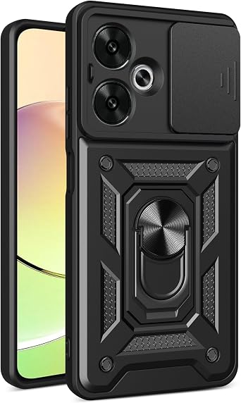 Xiaomi Case Cover, Redmi 13R/13C 5G Slide Camera Lens Compatible - Black 23124RN87G/I/C