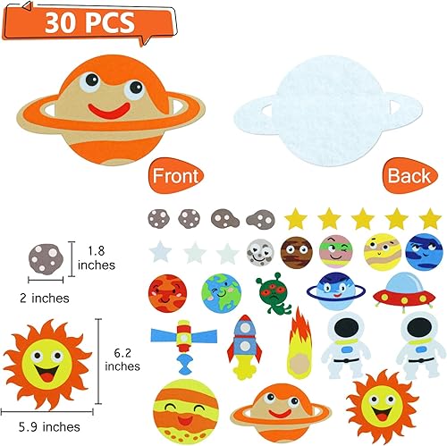 Miniatura 6 de BXI Juego de 30 piezas de tablero de fieltro oceánico para niños pequeños, preescolar y jardín de infantes, figuras de fieltro precortadas para