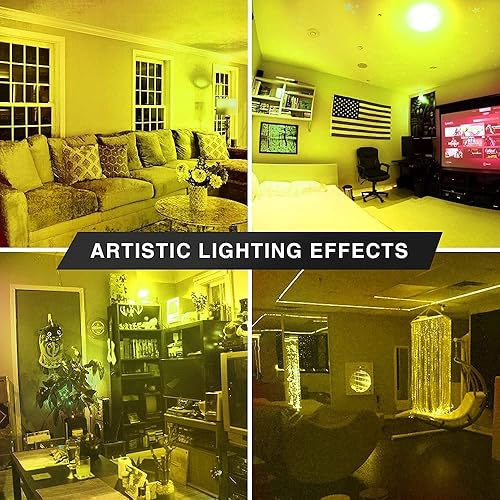 Miniatura 7 de BlueX - Paquete de 2 bombillas LED amarillas 4 W (equivalente a 40 vatios) Base E12 amarilla LED rosa, decoración de fiestas, porche, iluminación