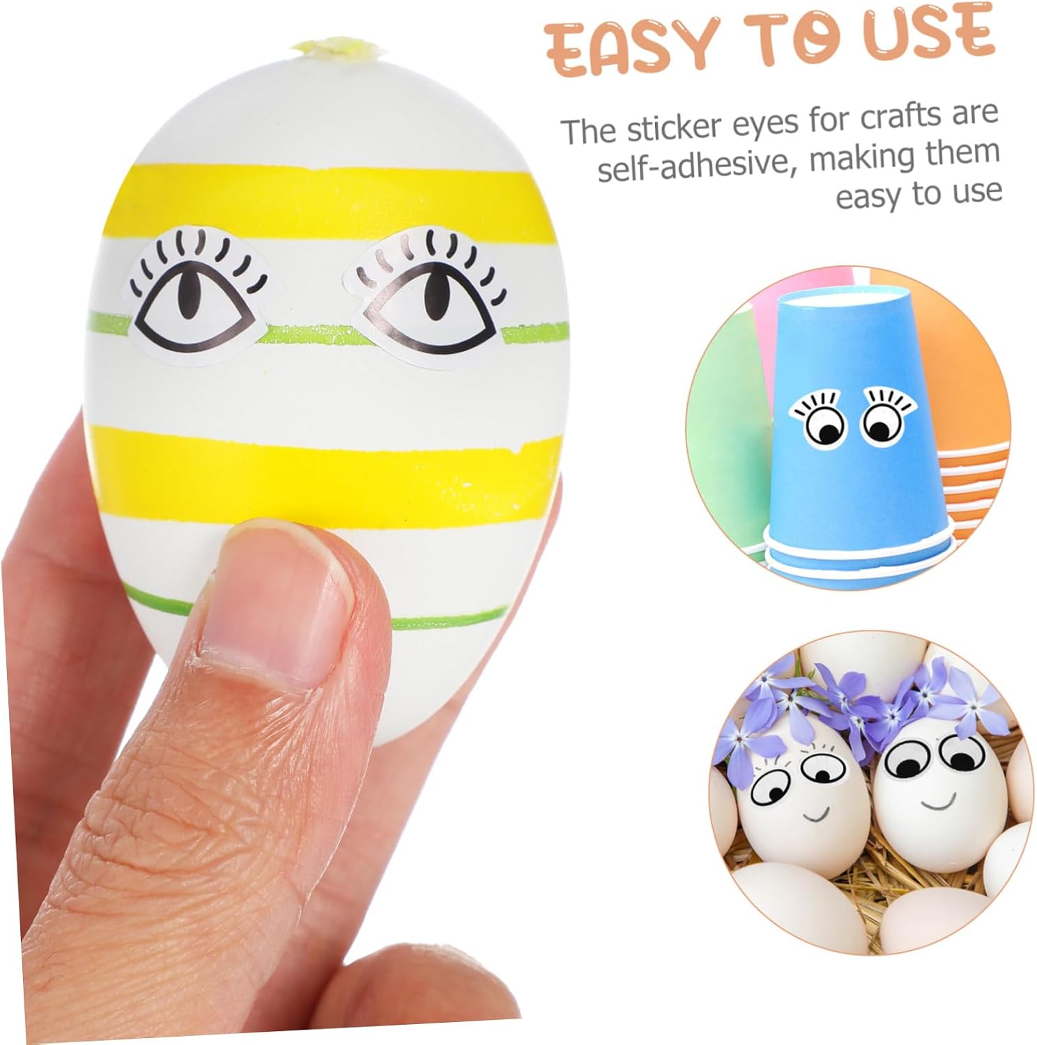 KALLORY Unique Craft Accessories Self-Adhesive Scrapbooking Eye Stickers Cartoon Adorable Eyes Stickers