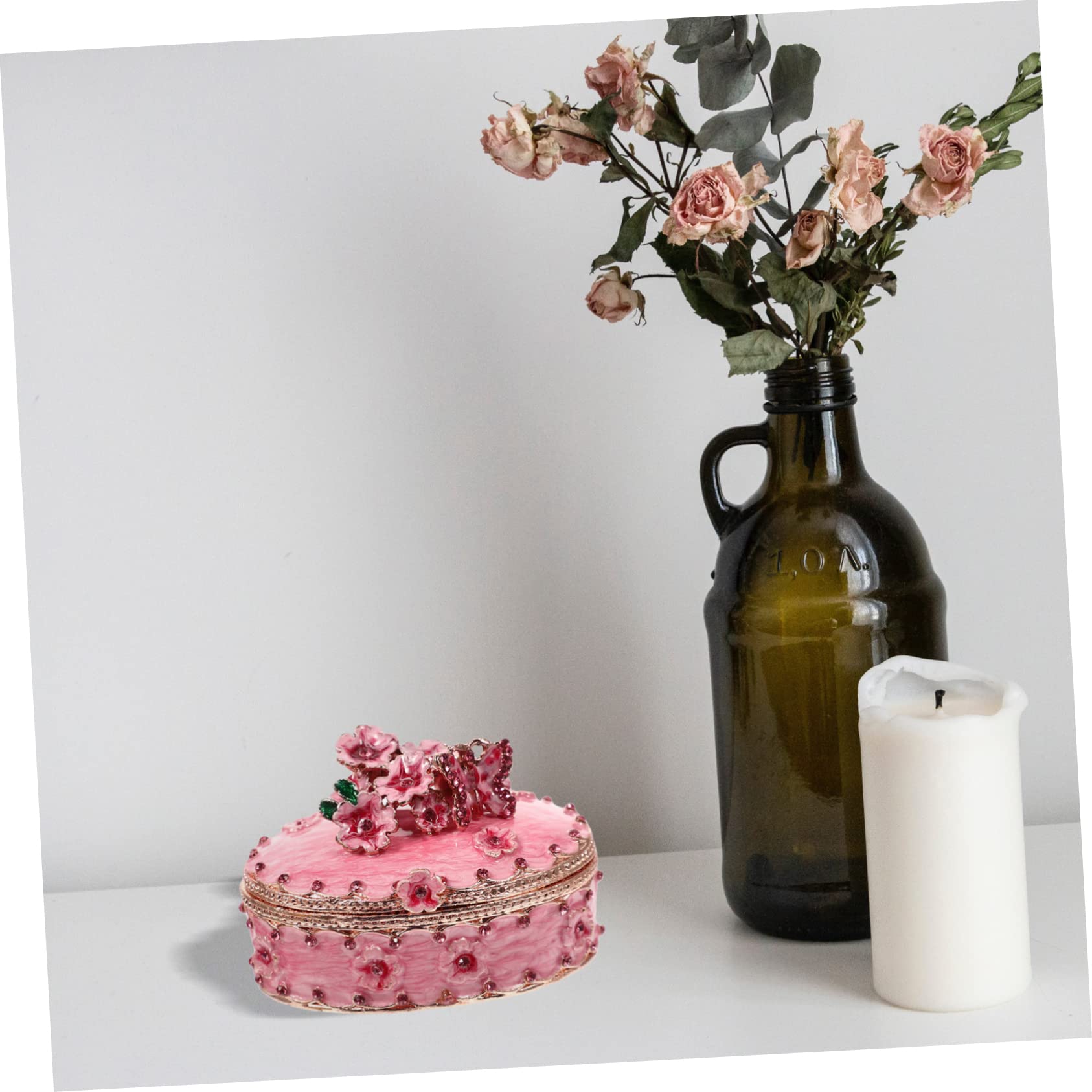 Healvian Organizer in per Anelli Farfalle e Piccola per Delicata Anniversari Scatola Vintage Lega Design Floreale Occasioni Speciali Gioielli Collane