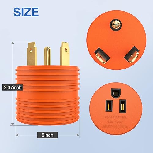 Miniatura 6 de Nilight Adaptador de Corriente para RV de 30 Amperios a 15 Amperios 110 Voltios Enchufe RV de Servicio Pesado TT-30P a 5-15R Enchufe Macho de 30A a