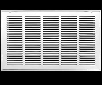 HVAC Premium 25 x 16 Duct Opening Steel Return Air Filter Grille, for 1-inch Filter, Removable Door, Flat Stamped HVAC Vent Cover Grille, Outer Dimensions 27.5 x 18.5