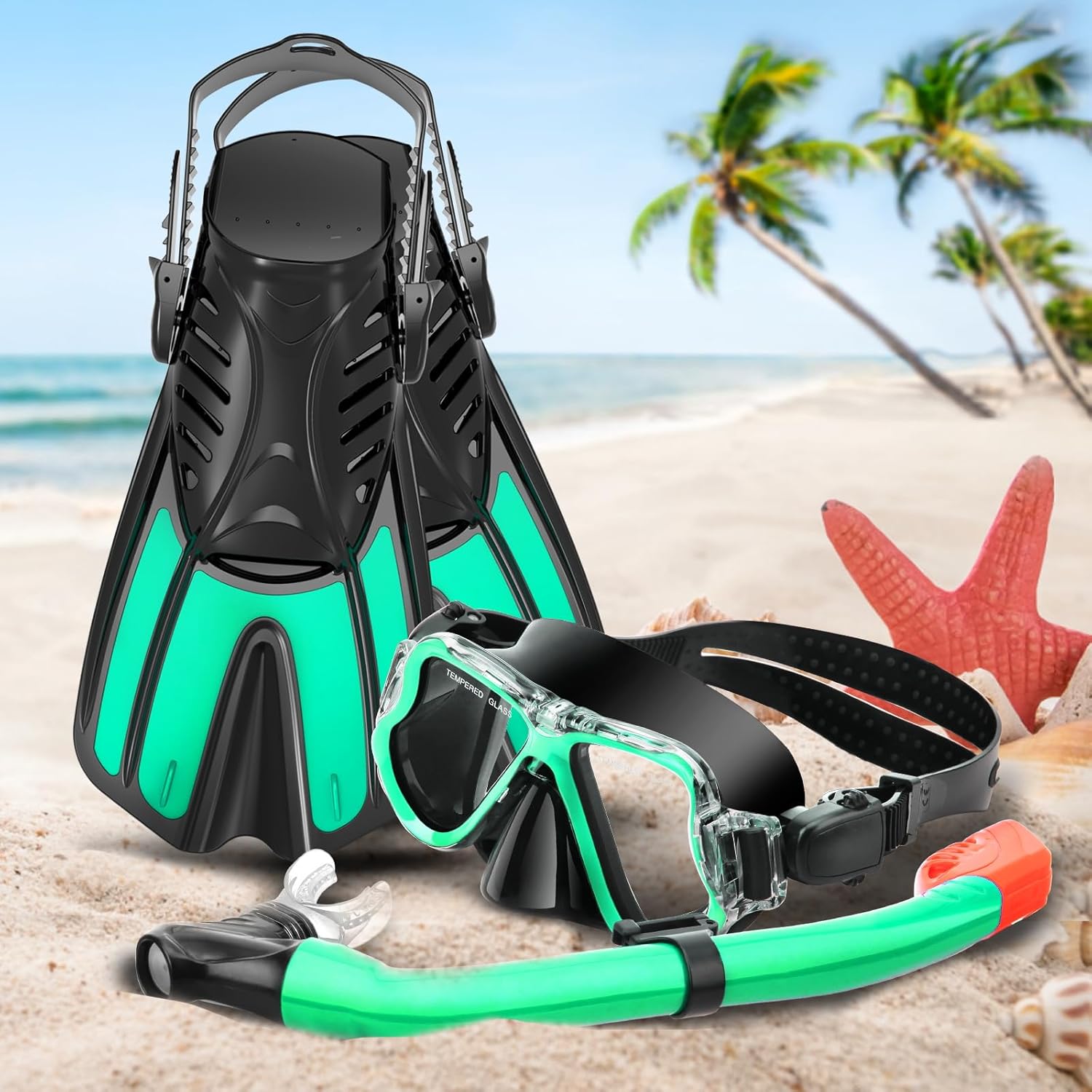Snorkeling Gear for Kids Ages 3-14, 4 in 1 Mask Fins Snorkel Set with Panoramic View Anti Fog Mask, Dry Top Snorkel, Trek Fins and Travel Bag, Kids Snorkel Set for Snorkeling Swimming - Image 7