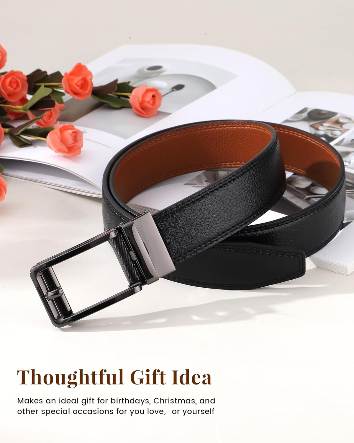 AWAYTR Ratchet Dress Belt for Men - Adjustable Comfort Click Belts for Jeans with Slide Buckle - Image 7