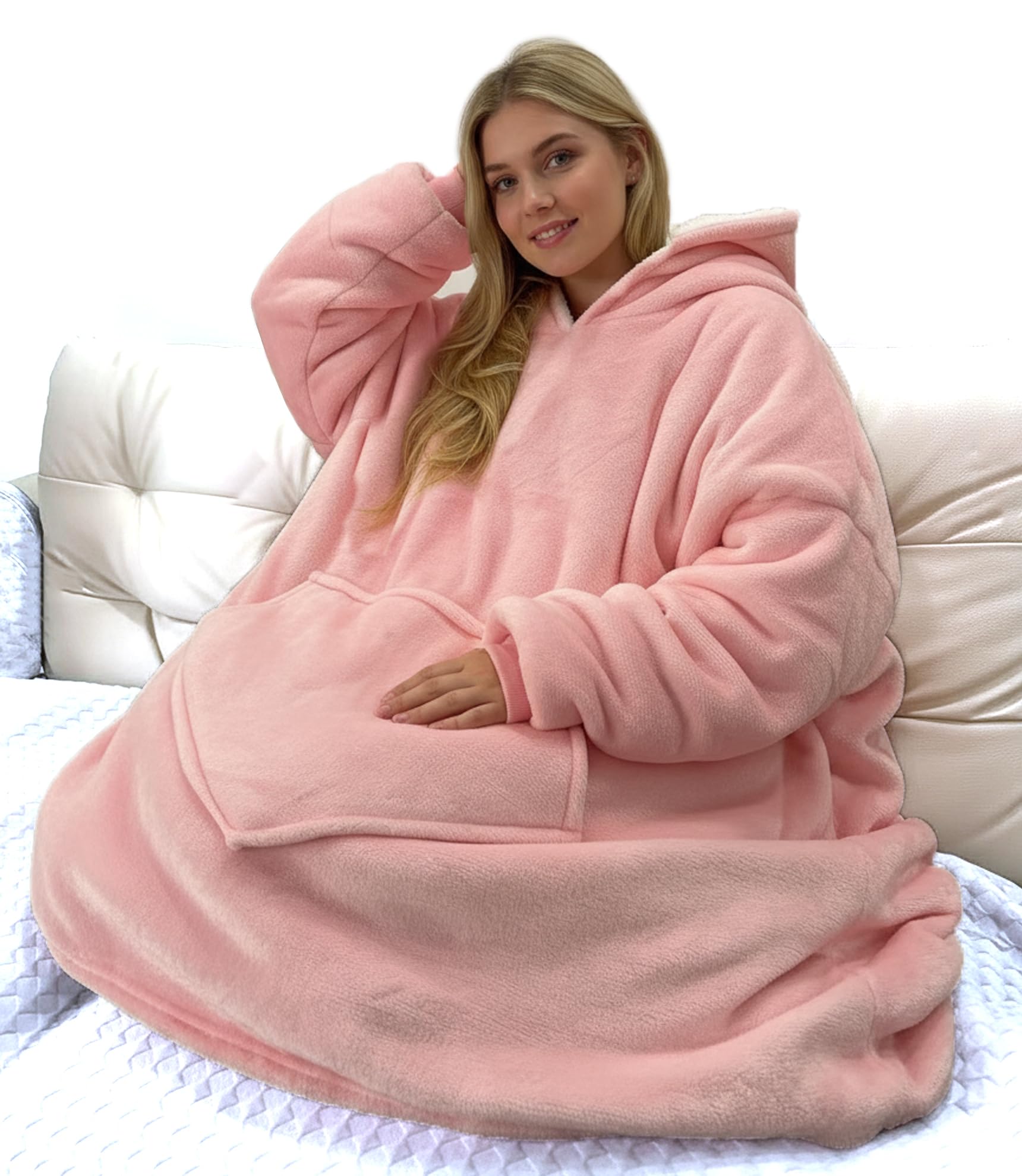 JFUJFU Wearable Blanket Sweatshirt for Women - Oversized Hoodie Pullover, Funny Gift for Sister/Mom/Girlfriend