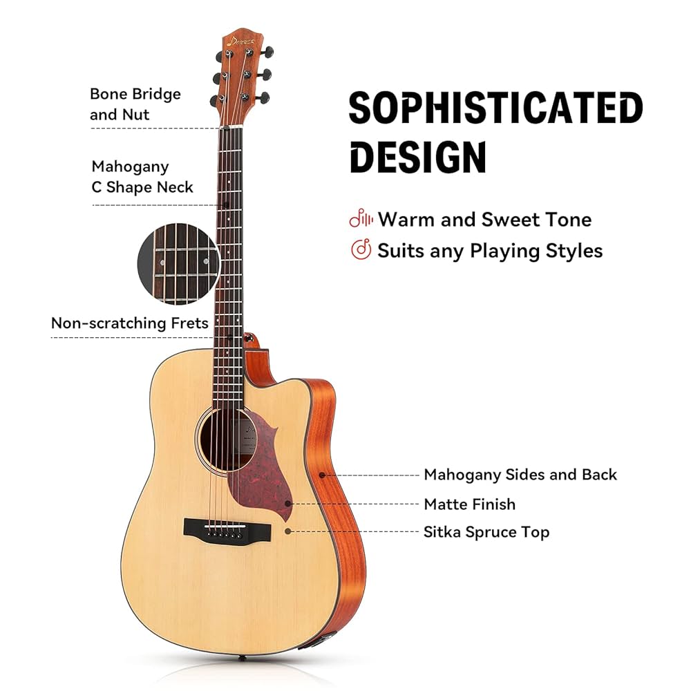 【美品】DONNER DAG-1C アコースティックギター Amazon.co.jp: Donner DAG-1 Acoustic Guitar Made of Spruce