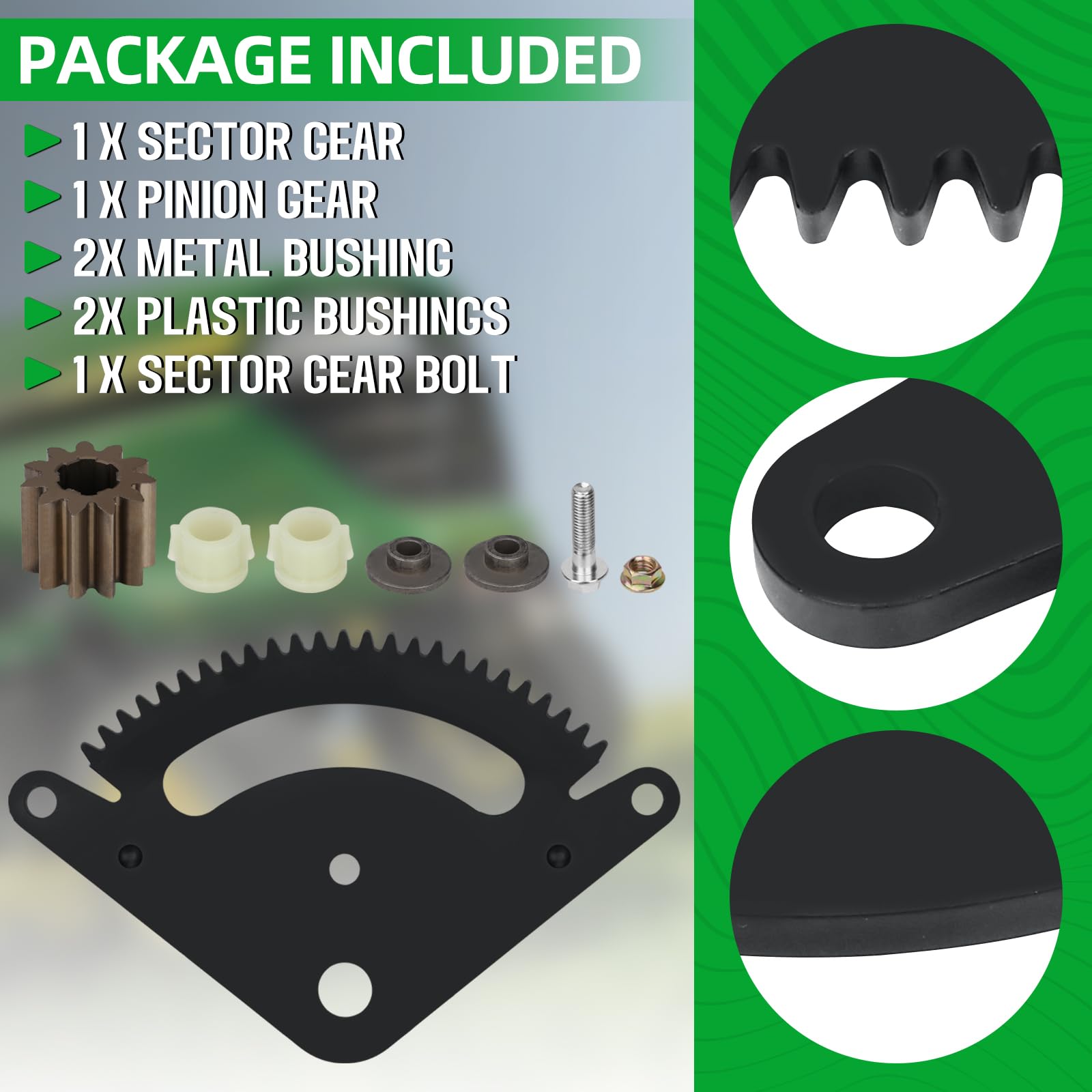 L GEAR 
35mmローダウンリンク＆ショートスタンド XSR155 25 Teeth Steering Sector Gear Kit Compatible with John Deere