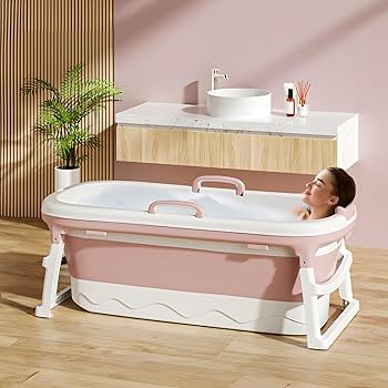 Portable Bathtub Adult,Folding Bathtub 138X62X52cm Large Thicken Free