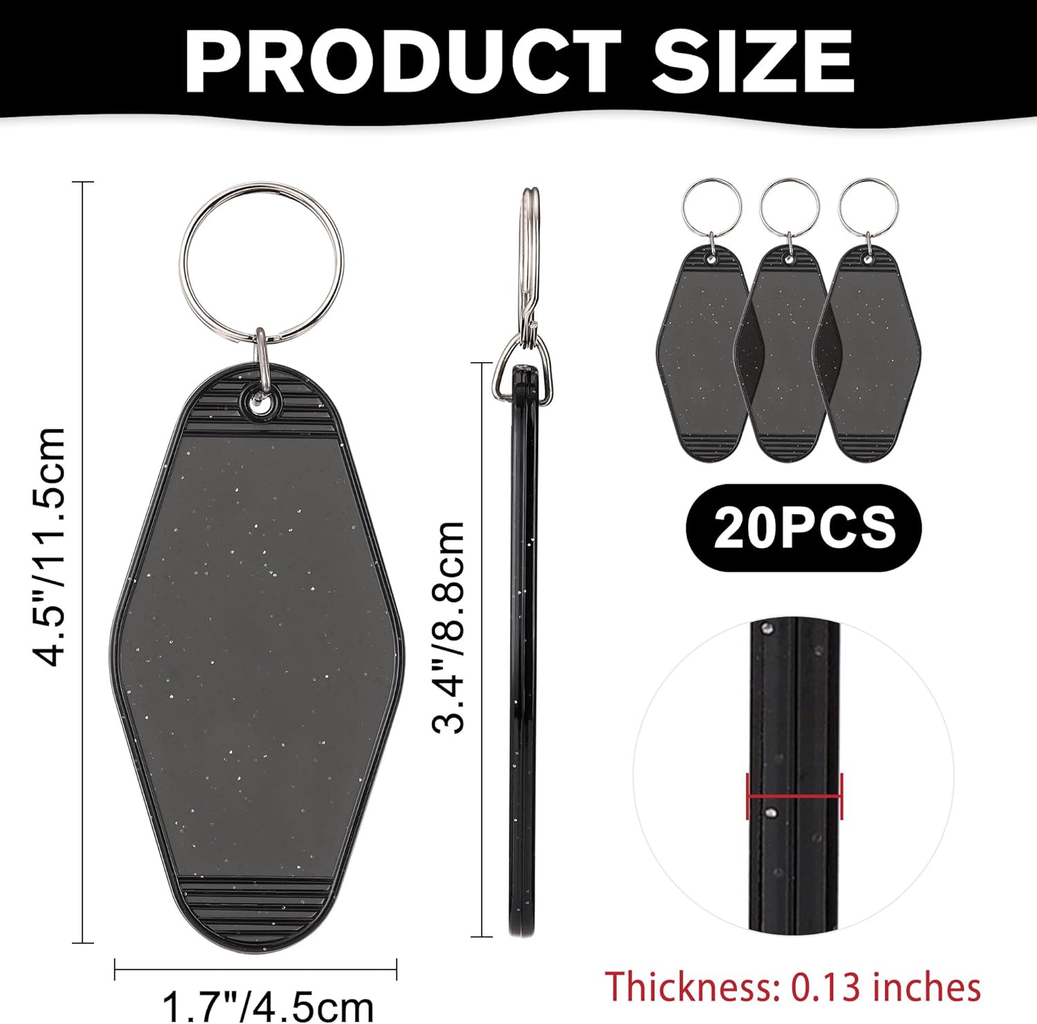 Yoption Blank Motel Keychain Bulk with Key Rings, Hotel Keychains Key Tag for Vinyl DIY Crafts - Image 3