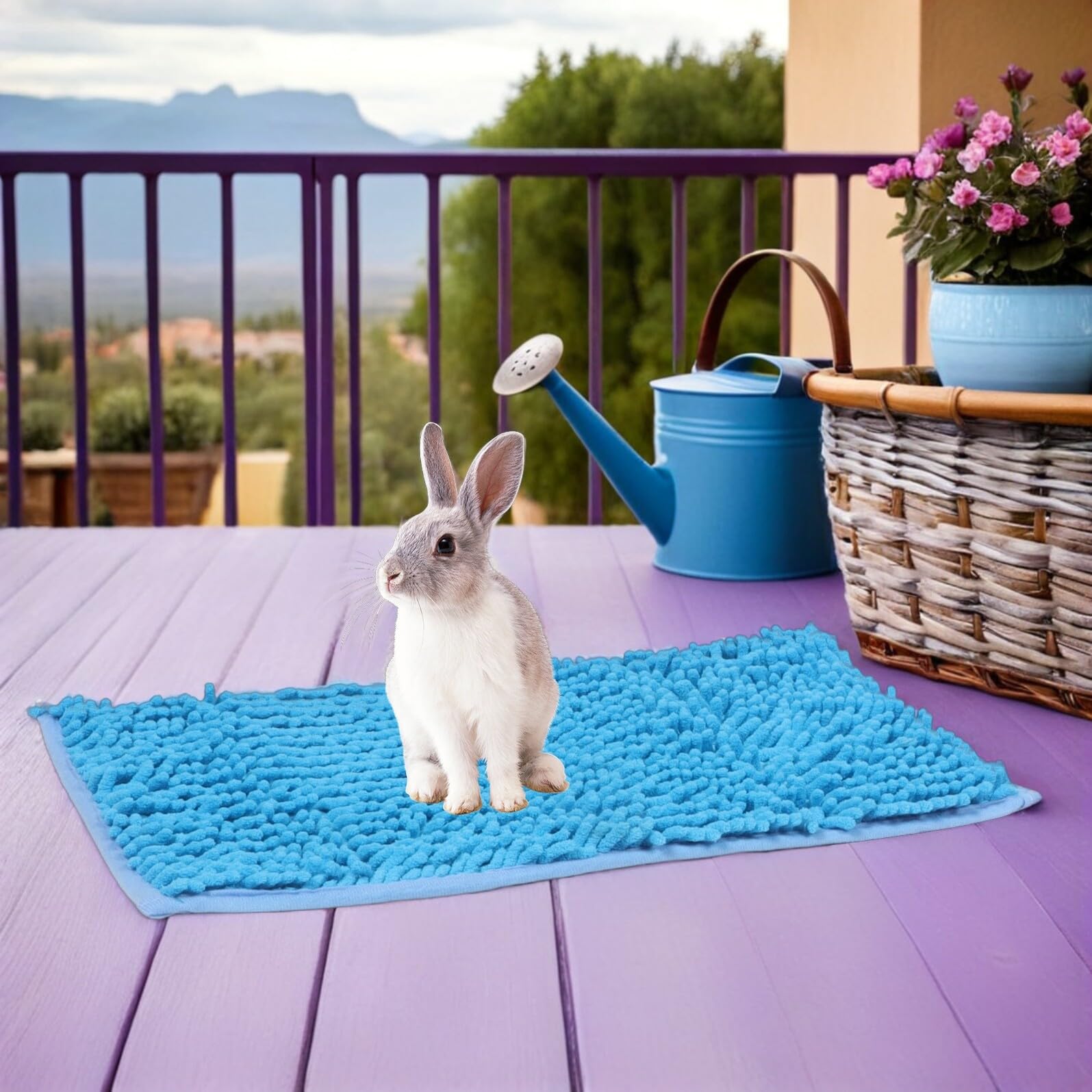 GALPADA 4 Stück Pack Waschbare Meerschweinchen Decken 48X28cm Weiche rutschfeste Käfigmatten aus Chenille für Kaninchen Hamster Kleintiere Saugfähige Einstreu und Schlafunterlage