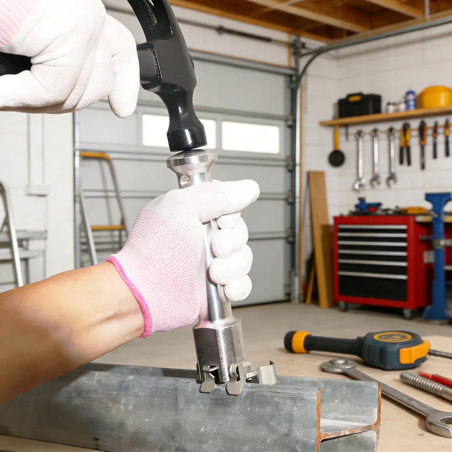 Clip Whacker - Magnetic Beam Clamp Tool, Flange Clip Holder, Electrician Flange Tool, Beam Clip Whacker (54100)