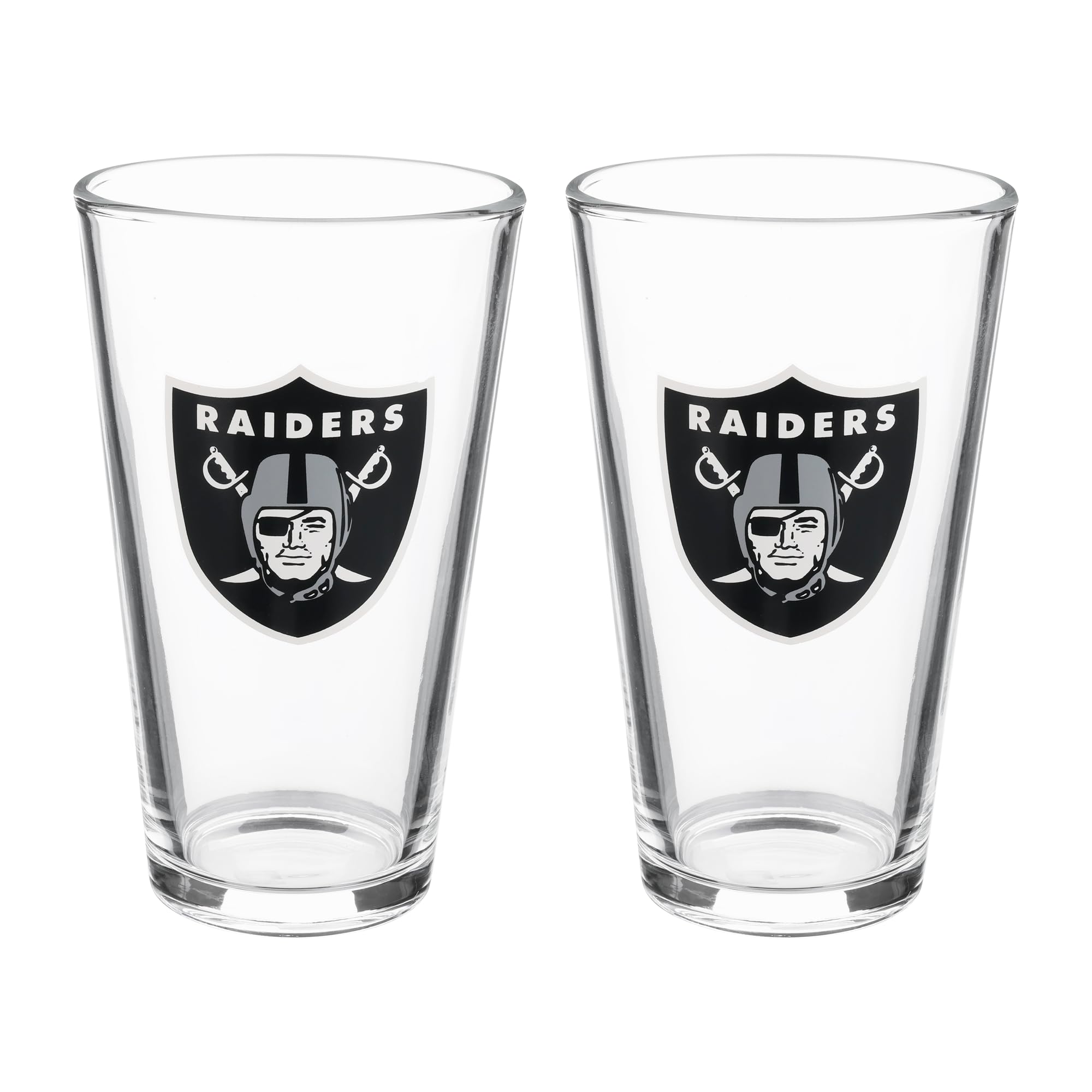 The Memory Company Officially Licensed 2-Pack Glass Beer Pint, Las Vegas Raiders