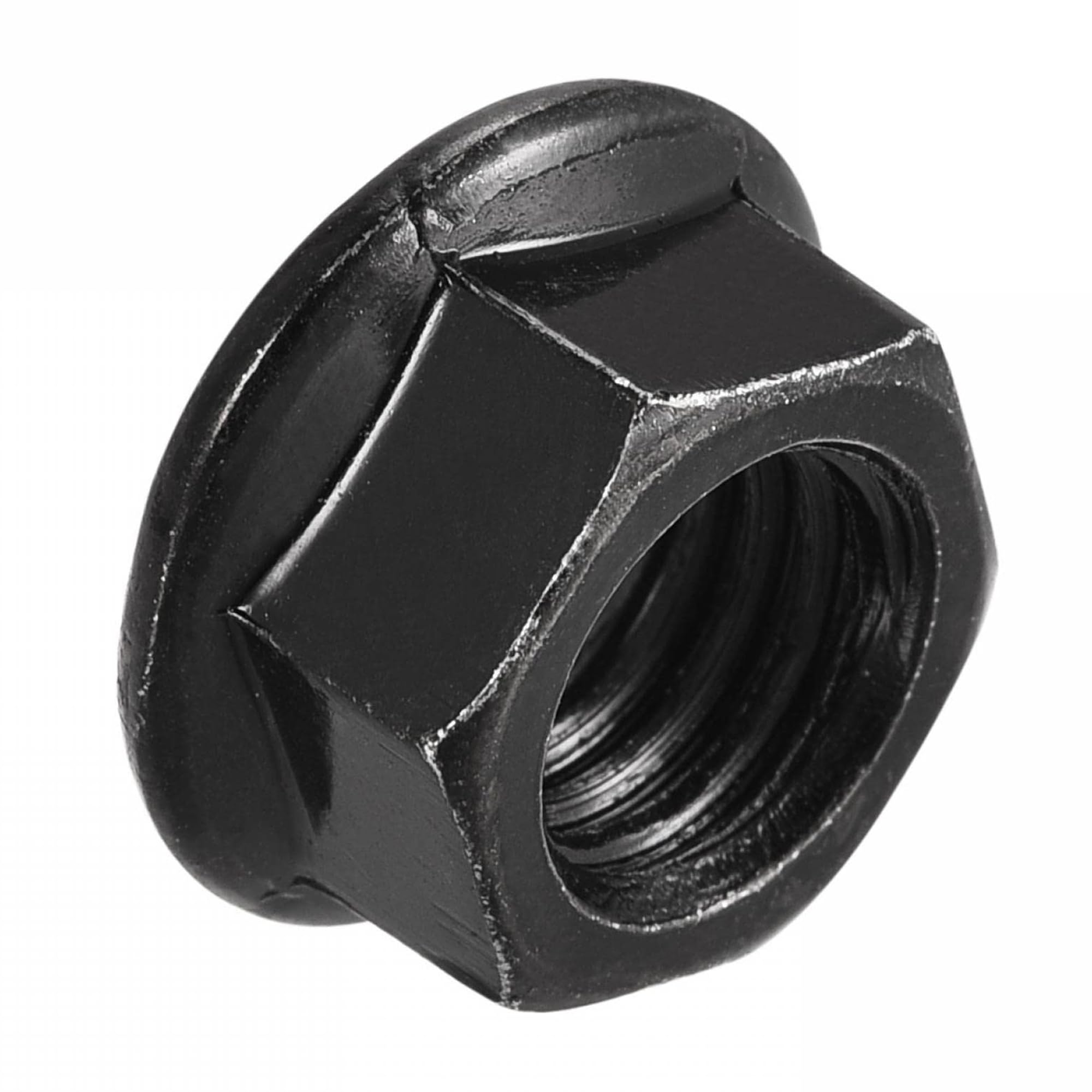 TOP-VIGOR M10 Serrated Flange Hex Lock Nuts, Carbon Steel Black Oxide Finish, Self-Locking Threaded Nuts - Image 4