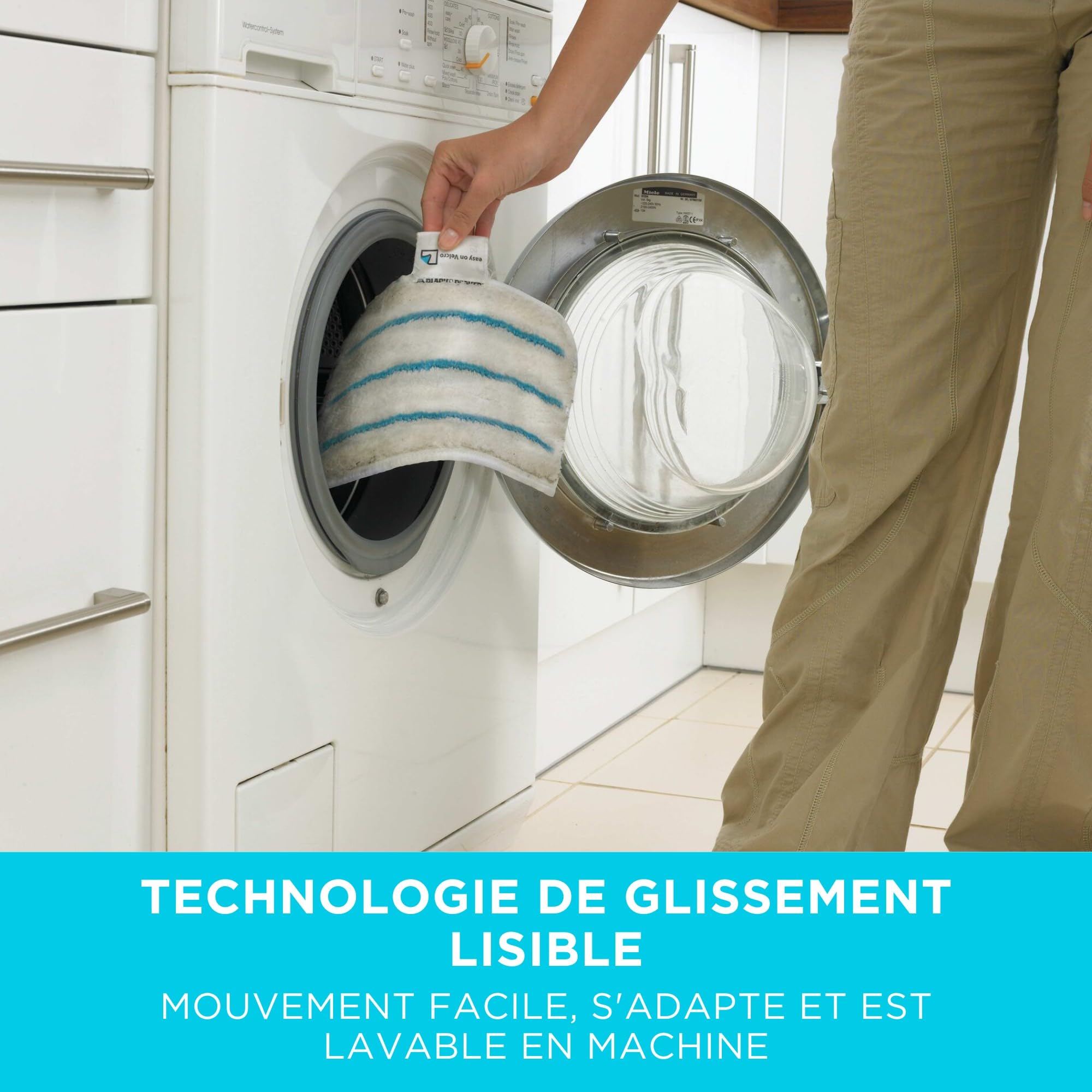 BLACK+DECKER Tampon de Remplacement pour Balai Vapeur AutoSelect (Paquet de 2) avec Technologie Easy-Glide, FSMP20-XJ