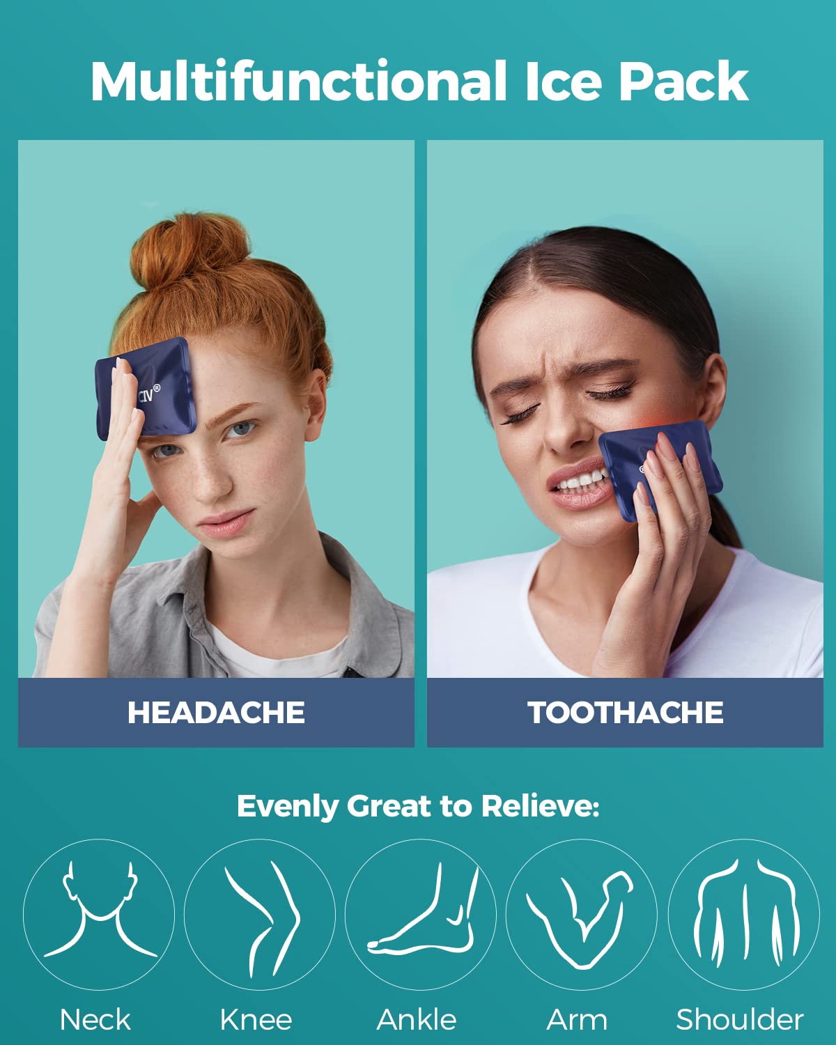 Ice Face Mask and Cooling Eye Mask Set, Gel Beads Hot & Cold Compress, Reusable Gel Face, Eye Mask, Under Eye Patches and Ice Bag Set for Dark Circles, Puffiness, Dry Eyes, Relieve Stress