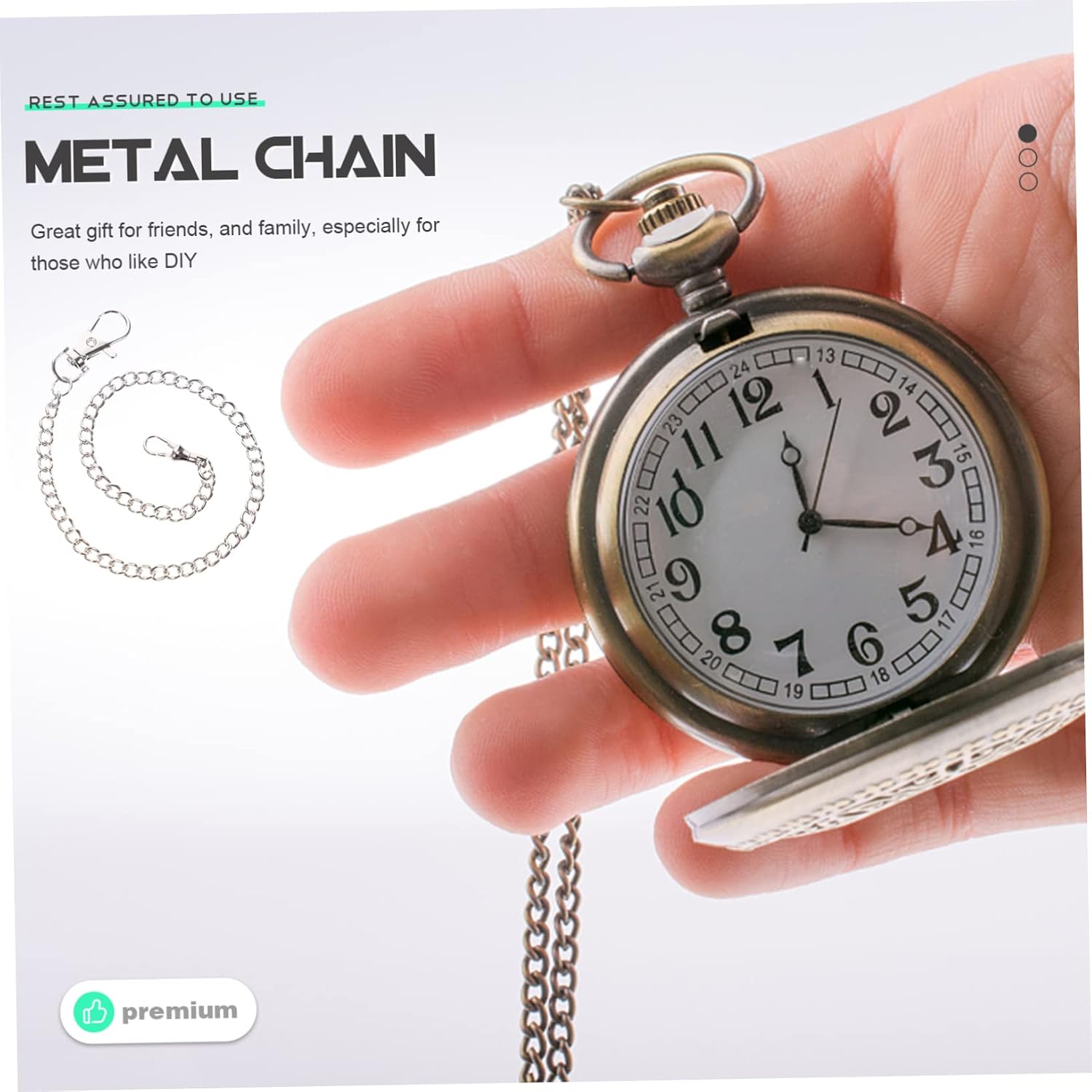 Pocket Watch Chain for Jeans Decorative Metal Chain Lobster Clasp Vintage Style for Men and Women for Fashion Accessories and Personal Use
