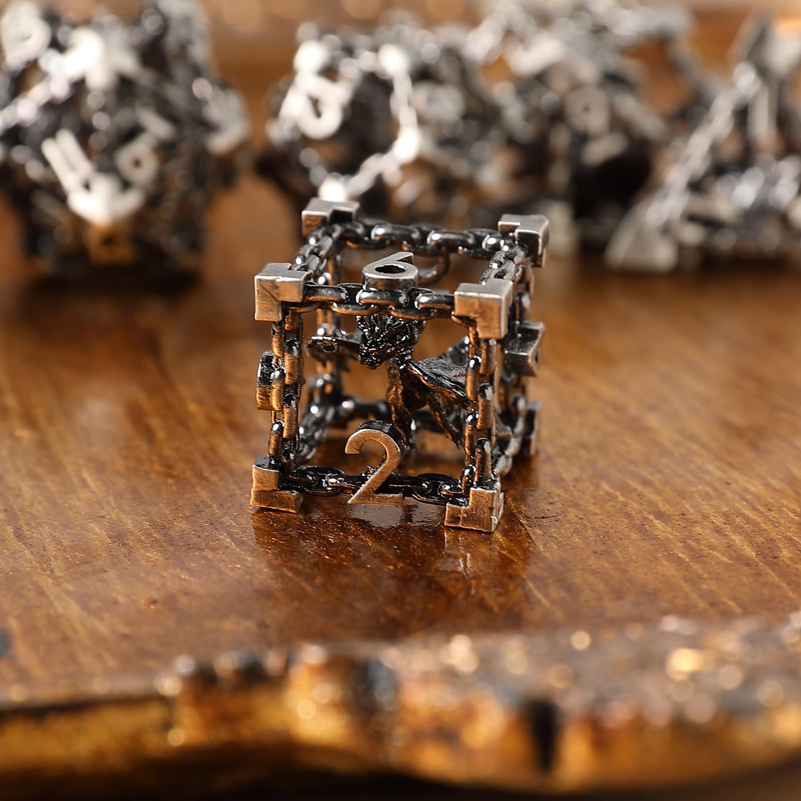 Metal DND Dice Set 7 Hollow 3D Dragon DND Dice Polyhedral Dice D20 D12 D10 D% D8 D6 D4 for Dungeons & Dragons RPG Board Table Games RPG MTG Games - Image 4