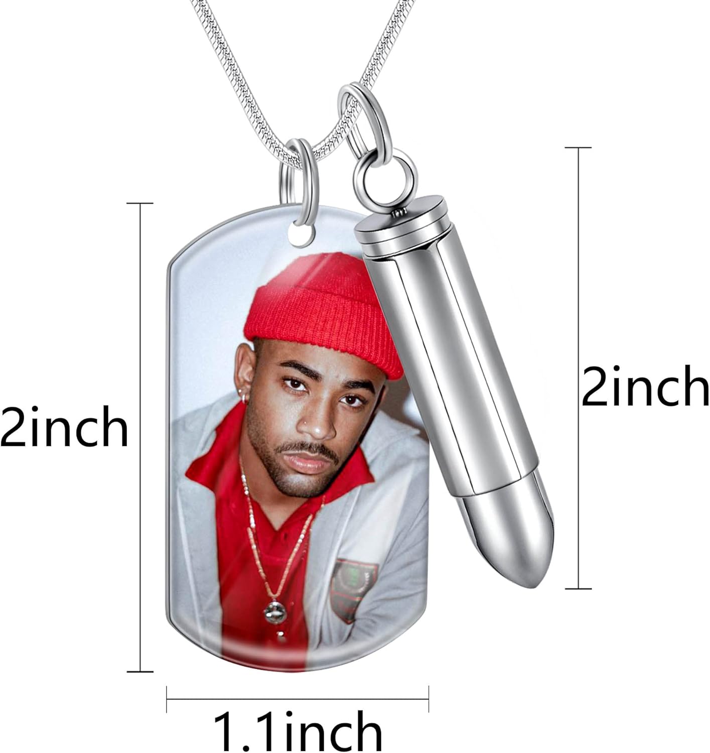 Bivei Urn Necklaces for Ashes, Personalized Photo Memorial Cremation Keepsake Urn Necklace Custom Urns Necklace for Human Women Men