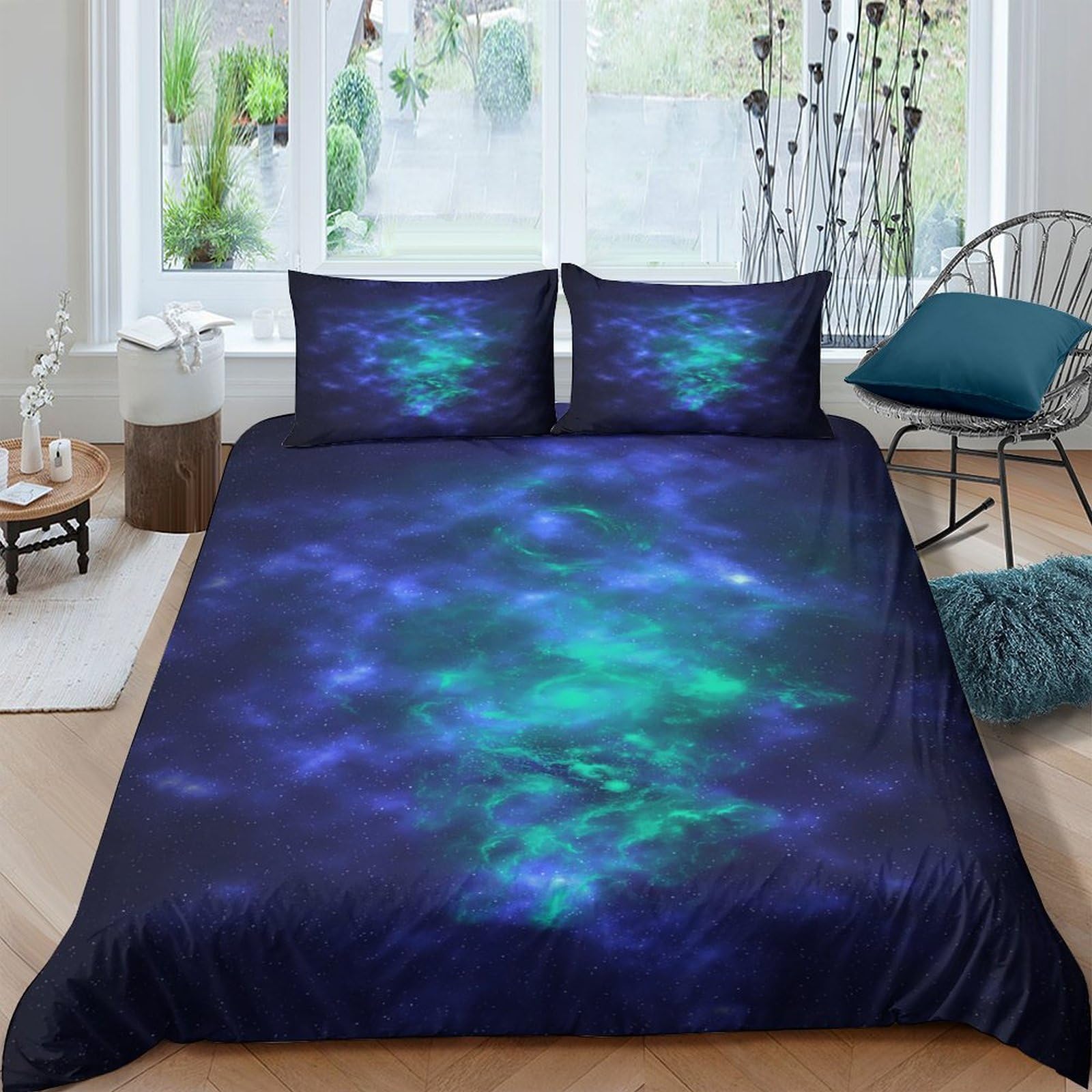 Housse de couette 200x200 anti-plis et facile à laver pour lit double