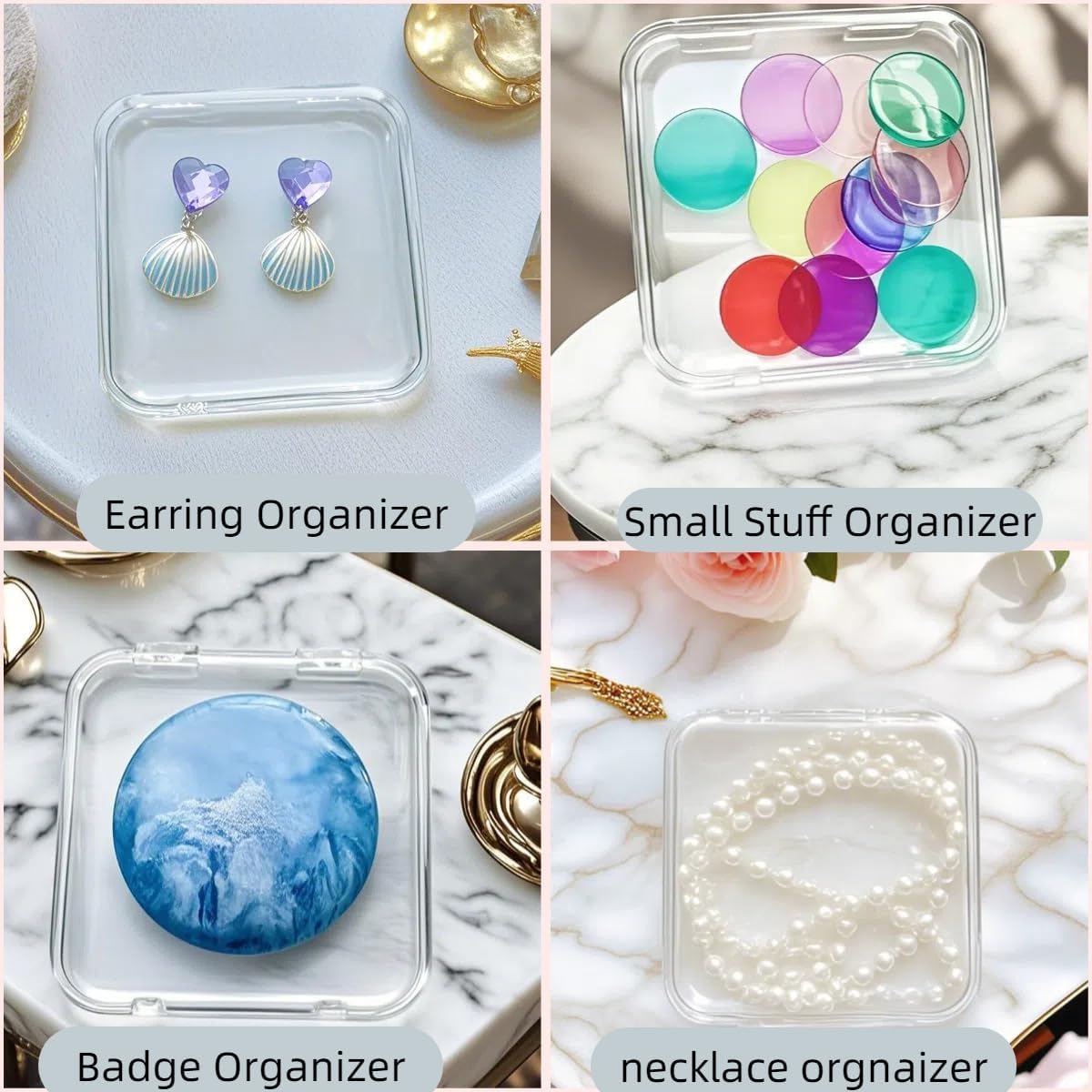 12pcs 3.4in Press on Nail Storage, 60pcs Upgrade Adhesive Double Sided Tape, 1Pc Big Storage Box, for Nail Display, False Nail Organizer Nail Case