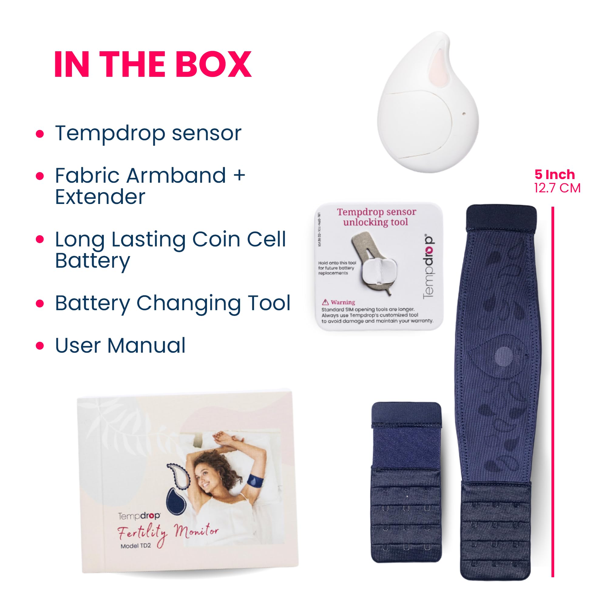 Tempdrop Wearable Ovulation Tracker – Basal Body Temperature Monitor to Help Get Pregnant – Sleep Sensor with App for Fertility, Hormone, Period & Cycle Tracking