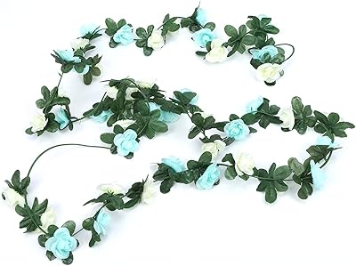 Amazon 花のつるの装飾 吊るす布 プラスチックのかわいい花輪の装飾 家庭の結婚式のための高いシミュレーションテクスチャ 造花 オンライン通販