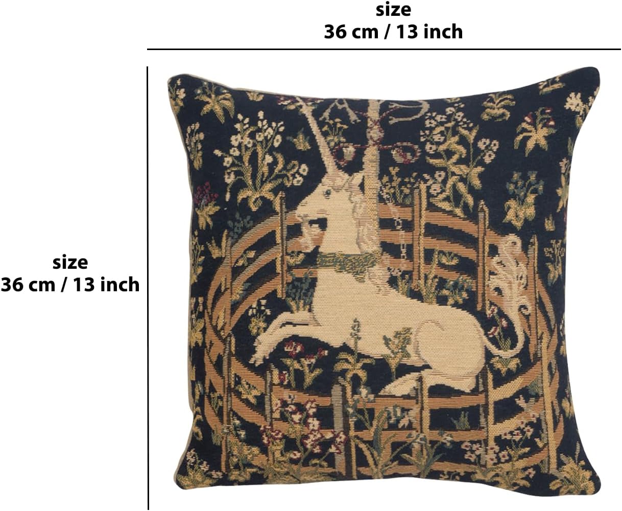 Charlotte Home Furnishings Inc Couch Pillow Covers 13X13 in, Unicorn Decorative Throw Pillow Covers, Belgian Square Tapestry Cushion Case, Living Room Bed Sofa Home Decor, Soft Cotton Jacquard Woven