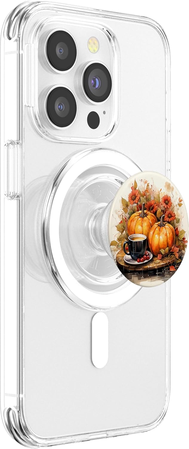 Pumpkin Spice Latte Fall Leaves Holidays Coffee PopSockets MagSafe PopGrip for iPhone