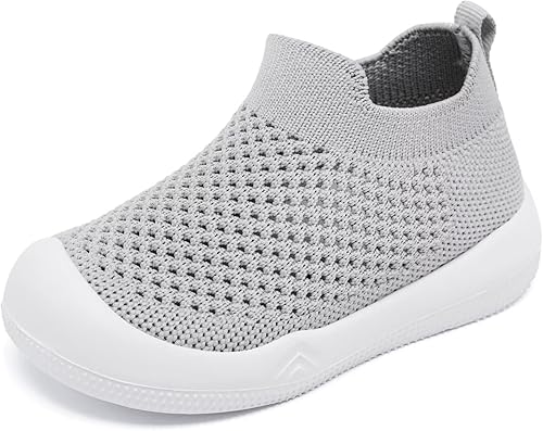 Eashi Zapatos antideslizantes para niños y niñas, transpirables, cálidos, elásticos, con suela de memoria, para proteger los dedos de los pies,