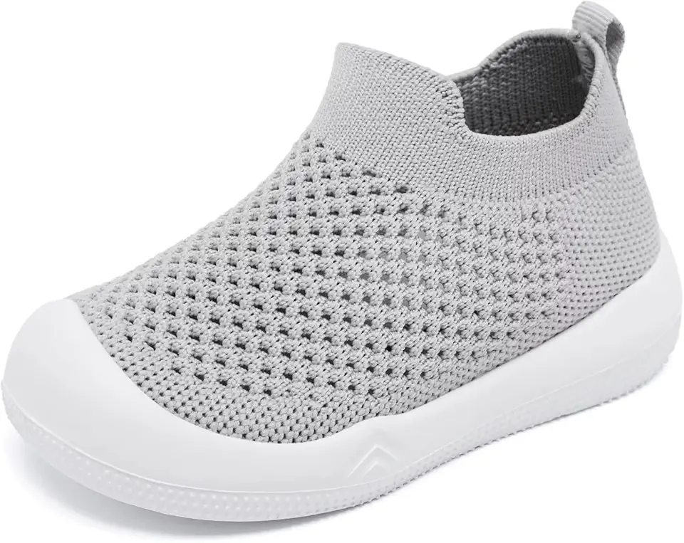 Sapatos de caminhada para bebês, meninos, meninas, antiderrapantes, para uso interno, respirável, quente, elástico, com sola de memória, protege os dedos dos pés e atividades ao ar livre