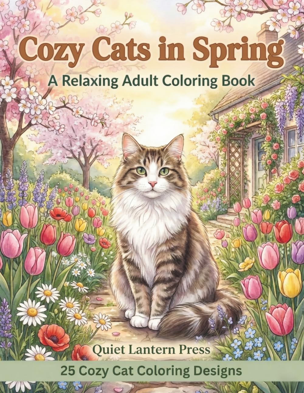 Cozy Cats in Spring: A Relaxing Adult Coloring Book (Whiskers Coloring Series)