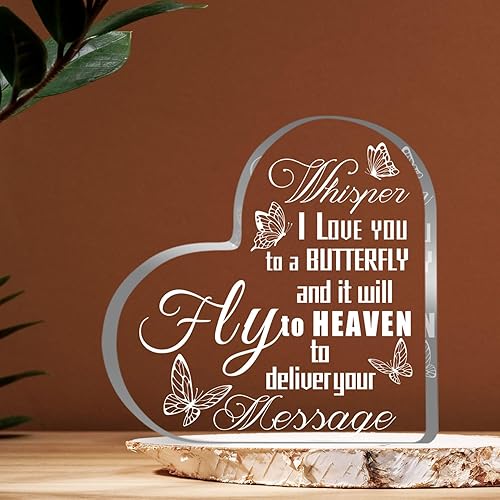 Miniatura 5 de Regalos de condolencias conmemorativos de duelo en forma de corazón, regalos acrílicos para pérdida, amada, una madre, papá, recuerdo de