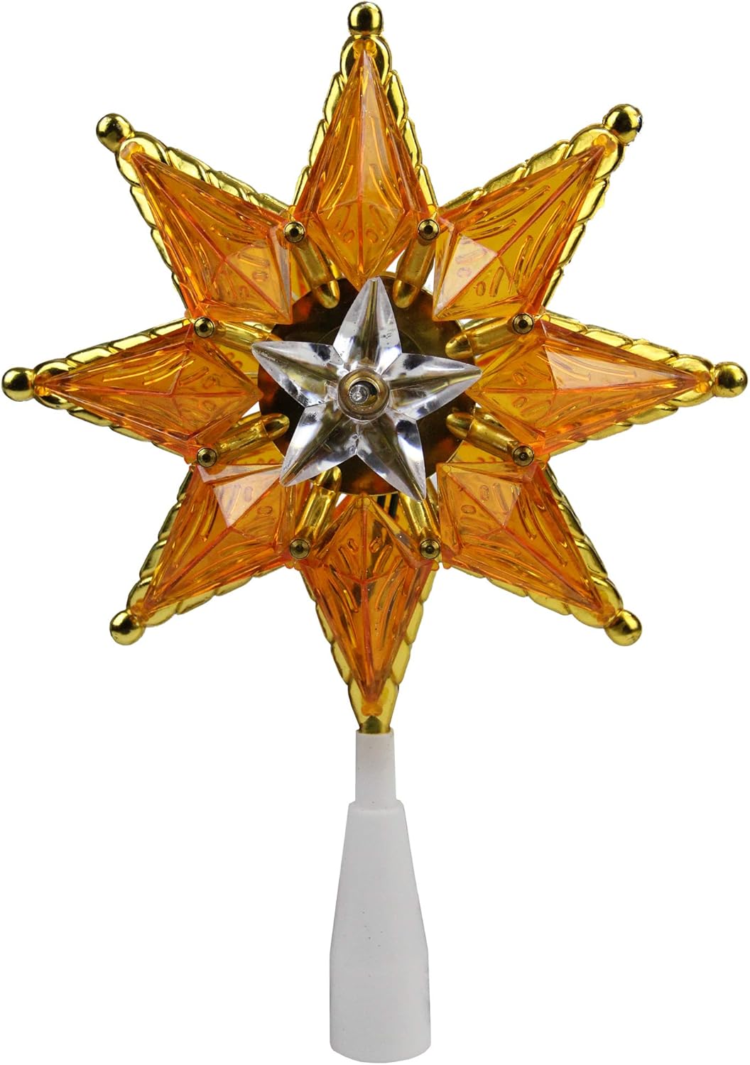 Mosaic Star Christmas Tree Topper - 8" - Clear Lights