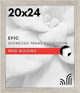 Americanflat 20x24 Picture Frame with Polished Plexiglass - Wide Picture Frames Made of Engineered Wood for Vertical or Horizontal Wall Display - Epic Collection - Driftwood