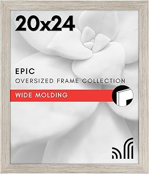 Americanflat 20x24 Picture Frame with Polished Plexiglass - Wide Picture Frames Made of Engineered Wood for Vertical or Horizontal Wall Display - Epic Collection - Driftwood
