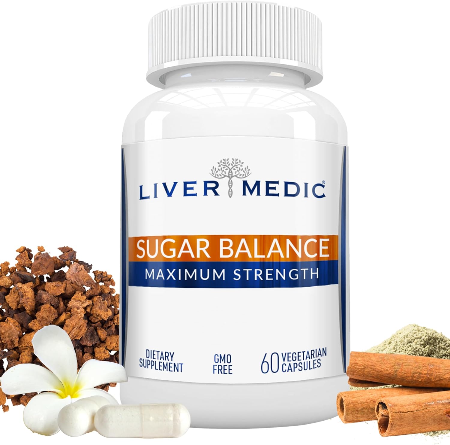 Blood Sugar Complex Supplement Supports Healthy Normal Energy Levels All Natural with Berberine, Cinnamon, Bitter Melon, Chromium, Magnesium, Alpha Lipoic Acid, NonGMO, 120 Capsules