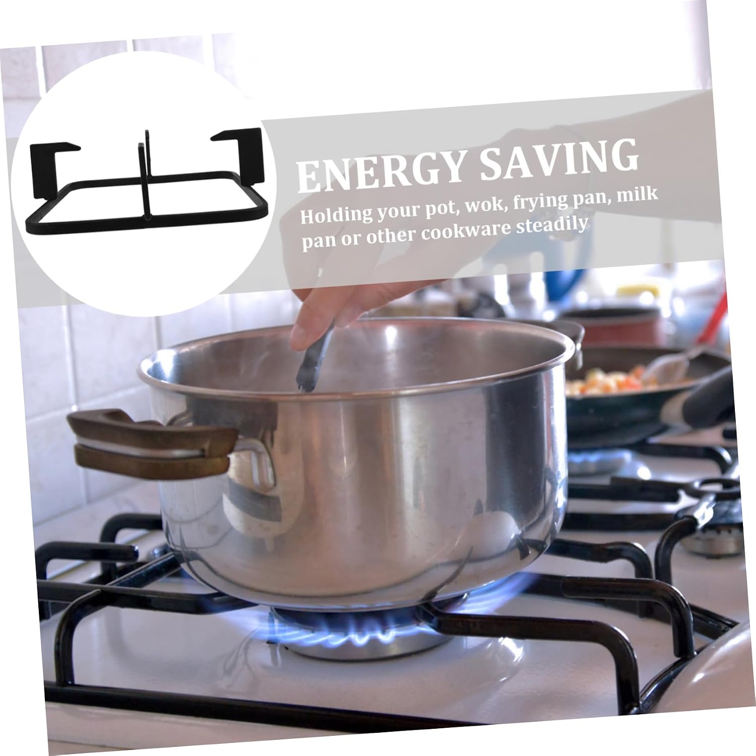MAGICLULU Cast Iron Gas Stove Rack Anti-slip Wok Pan Support Bracket for Gas Cooktop Easy to Install Compatibility for Pots and Pans Heavy-duty Design