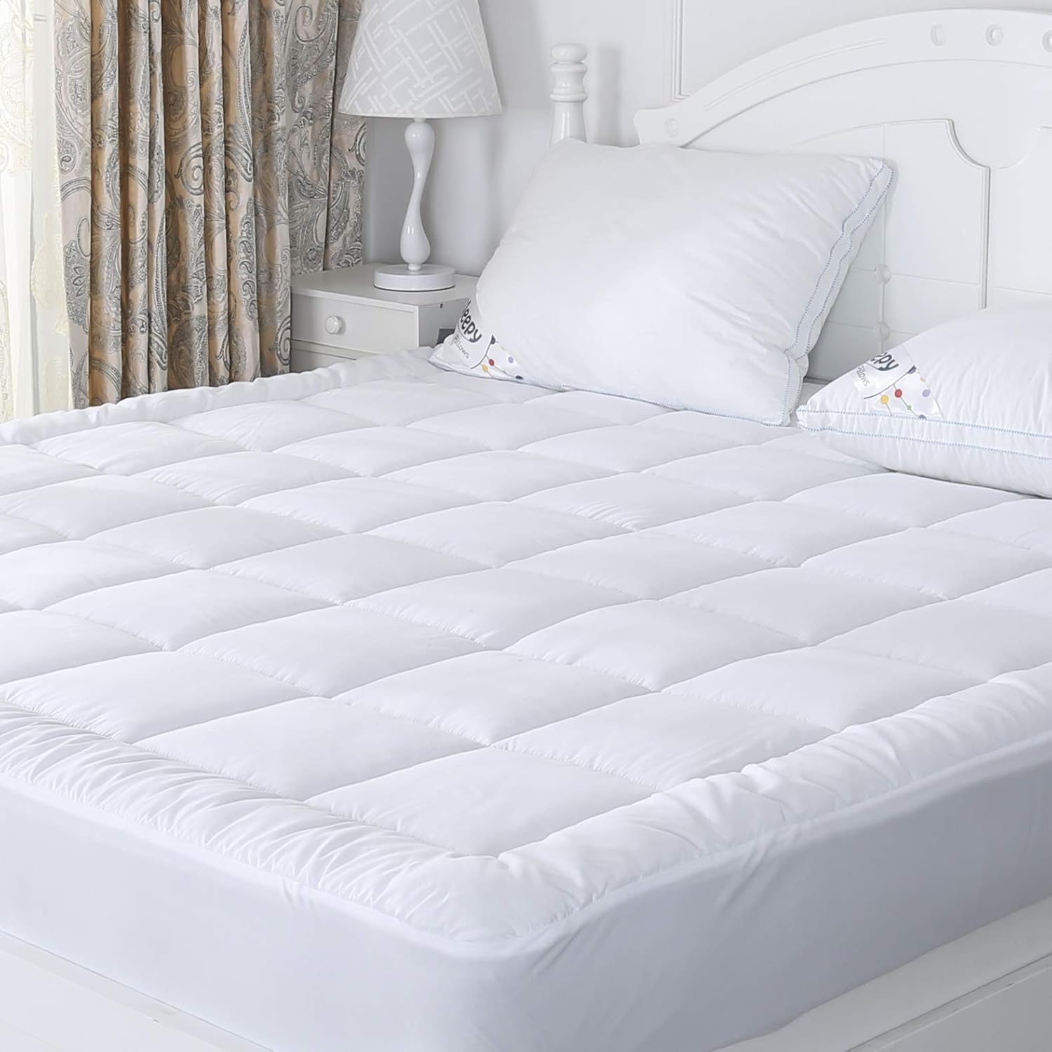 SUFUEE King Mattress Pad Cover Fitted Down Alternative
