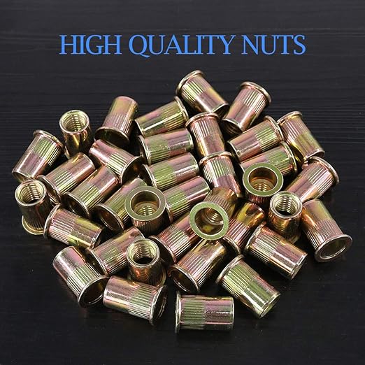 Glarks 50 Piezas Tuerca Remache 1/2"-13UNC Acero al Carbono Zinc miniatura 3