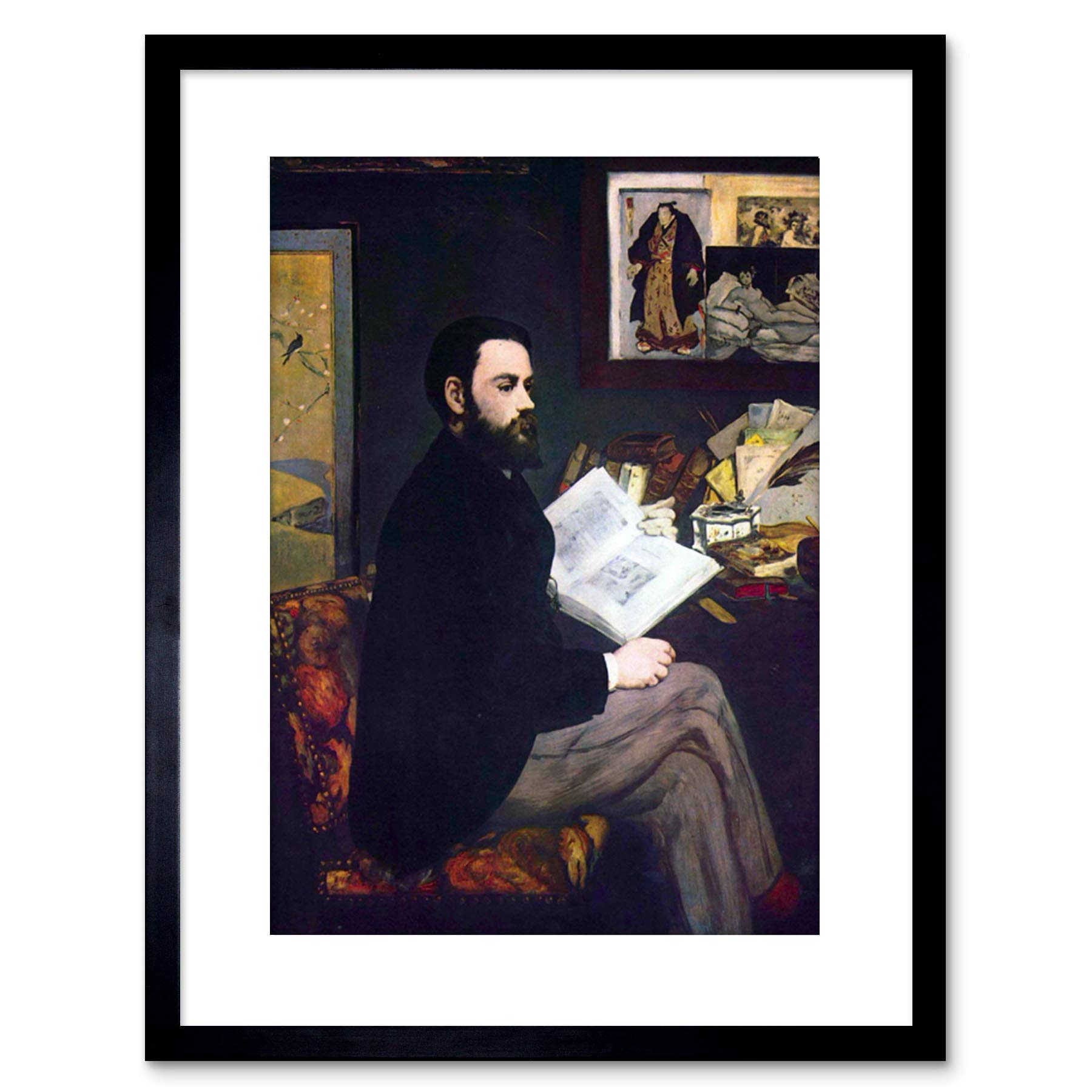 Wee Blue Coo PAINTING MANET PORTRAIT EMILE ZOLA OLD MASTER FRAMED PICTURE ART PRINT F97X8908