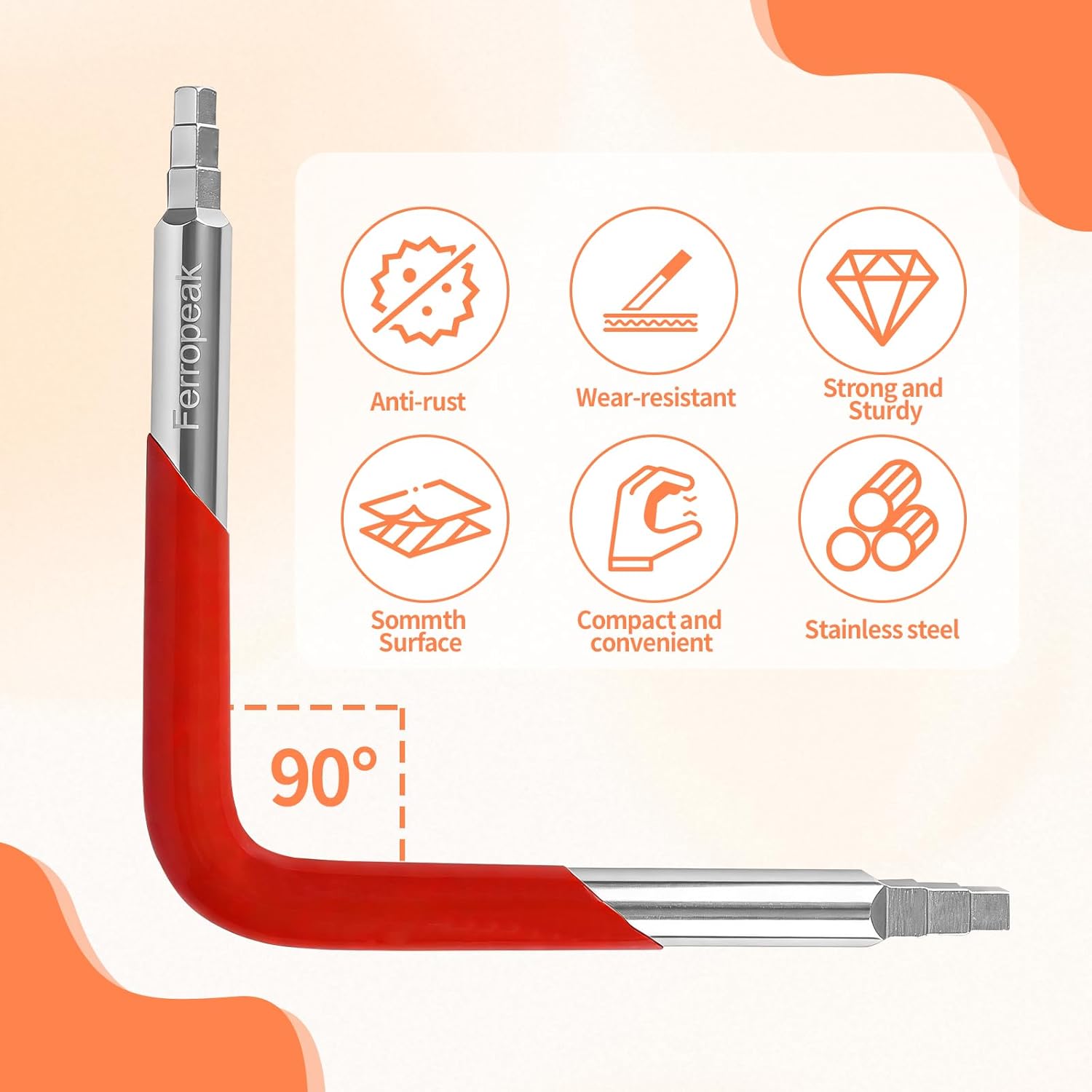 Dual-Ended Faucet Seat Wrench Hex/Square Under Sink Tool Compatible with Danco 80439 for Installing & Removing Compression Seats