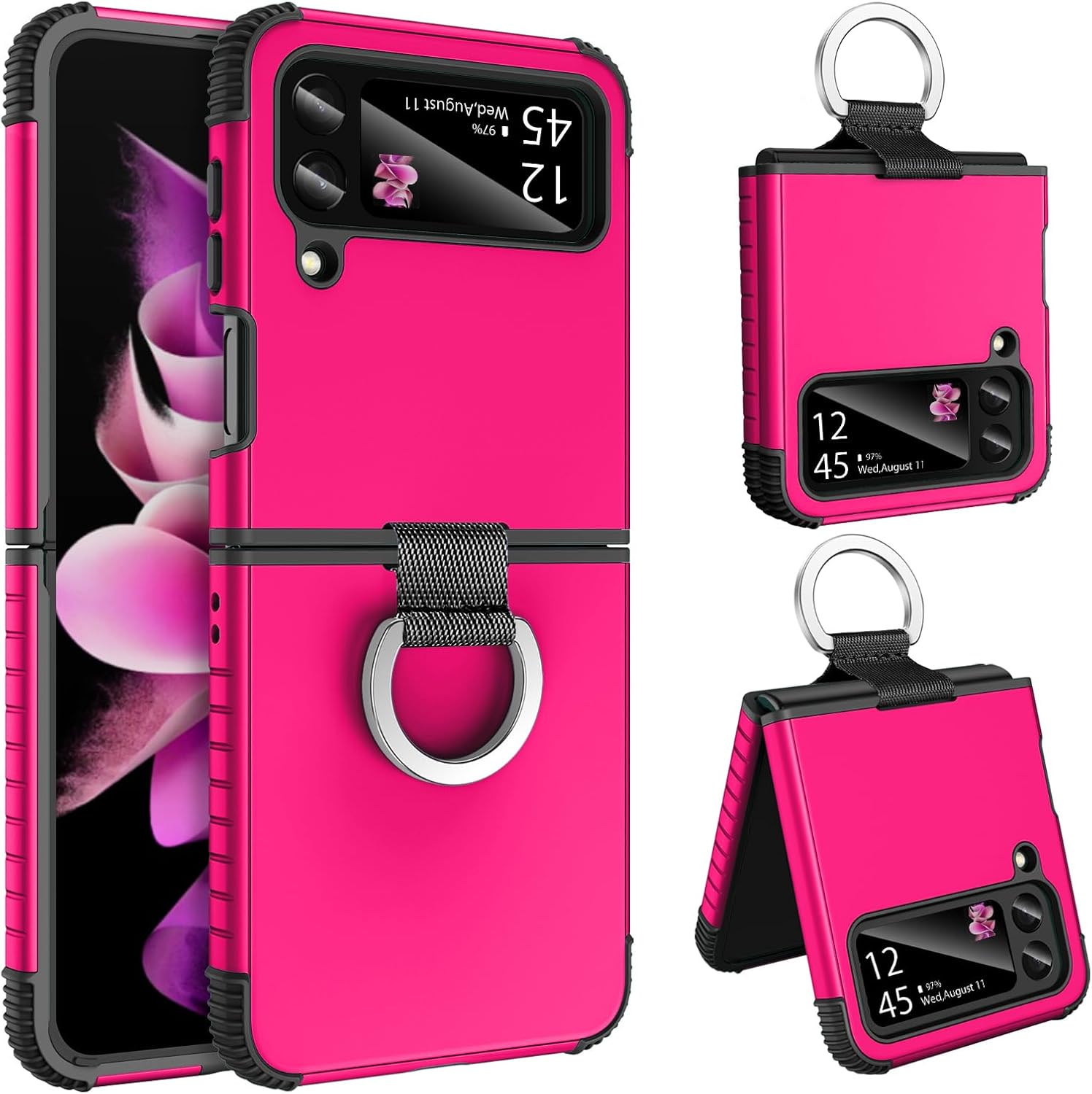 GaoBao Samsung Galaxy Z Flip 3 Case, Slim Fit Z Flip 3 Case with Ring