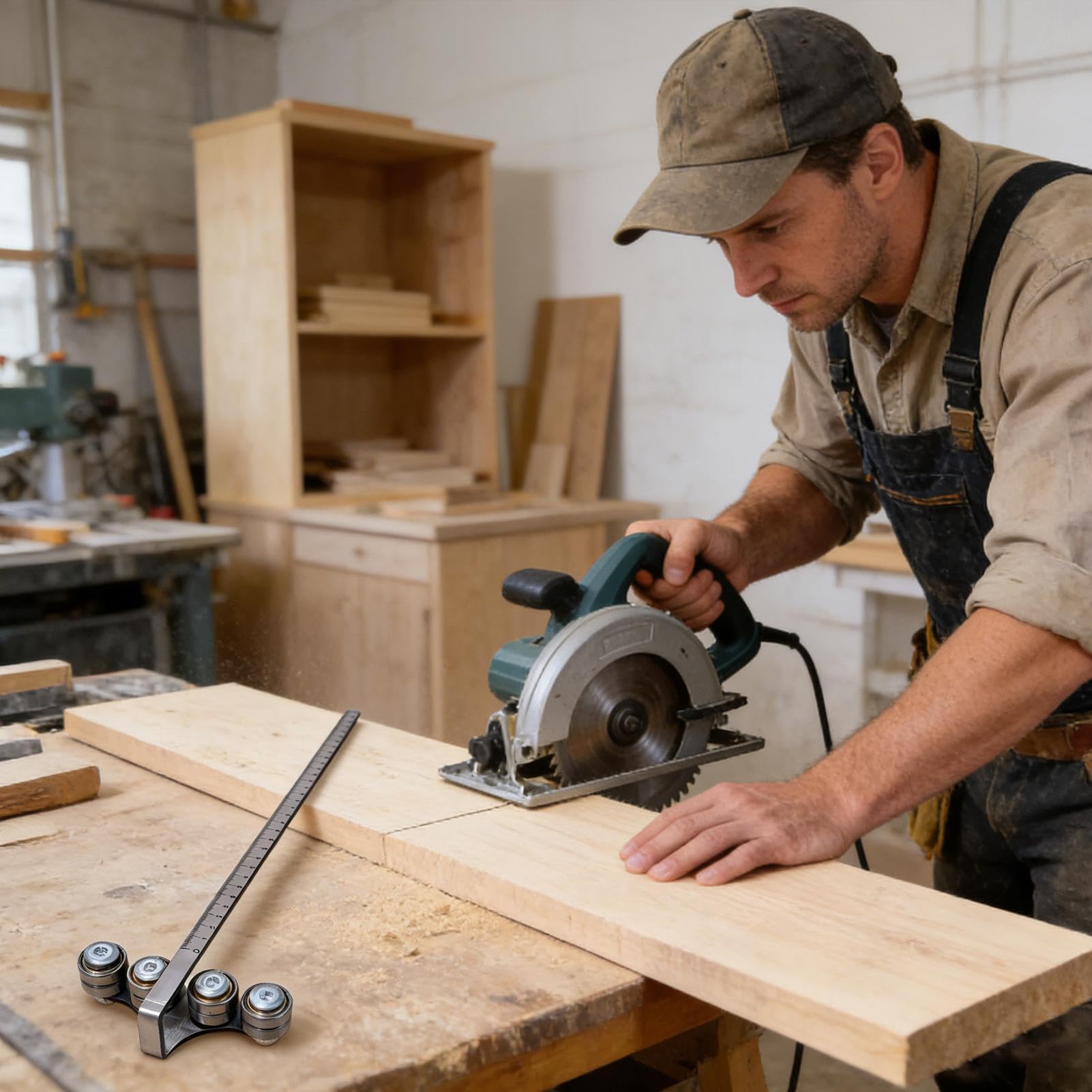 Guida per Circolare Strumento di misura regolabile di precisione | Guida in Acciaio per Circolare per produzione di mobili, edilizia, officina, bricolage, falegnameria