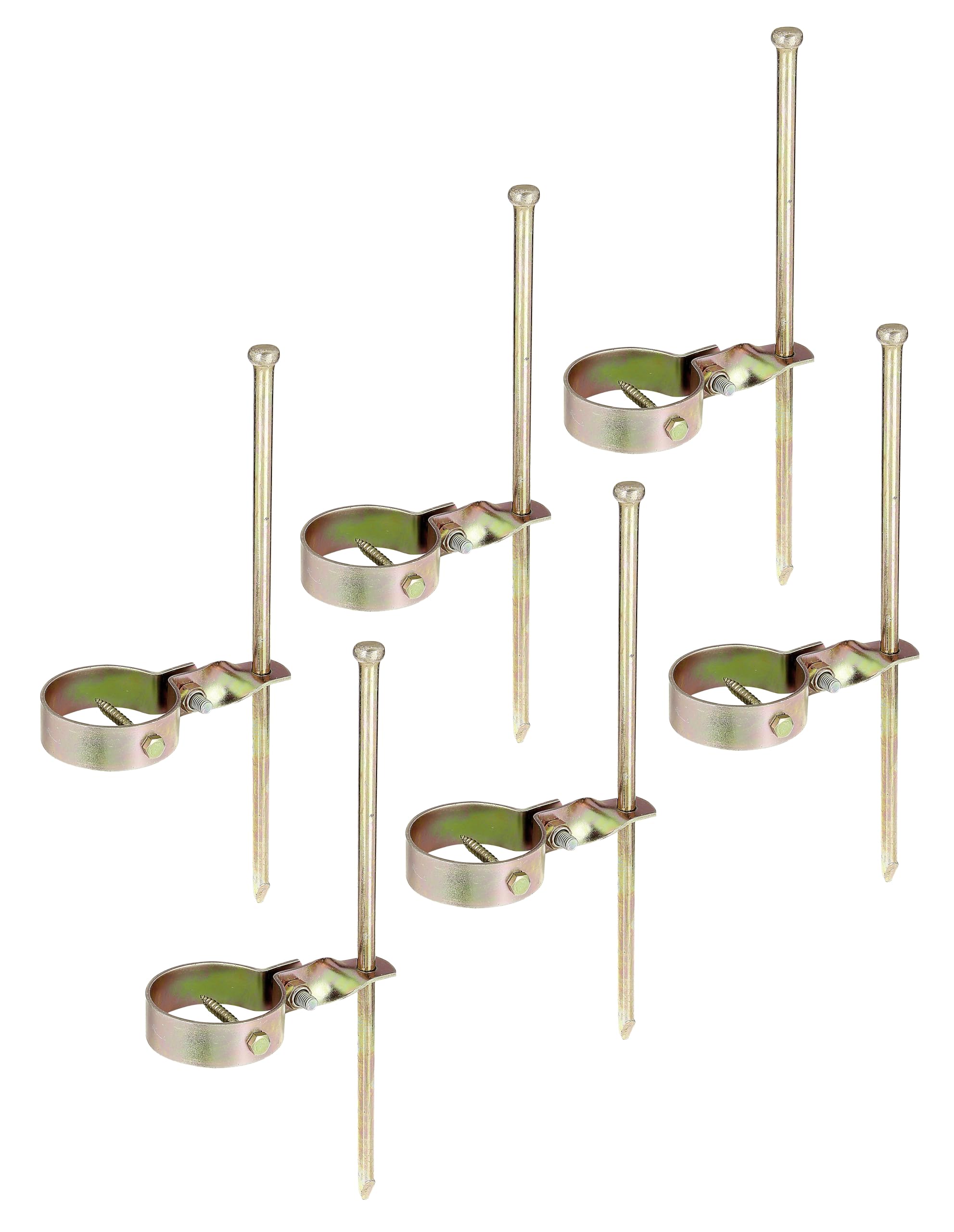 Alberts 842994 Ancrage pour balançoire | pour fixation au sol | galvanisé en jaune | longueur 390 mm | collier Ø 80 mm | kit de 6
